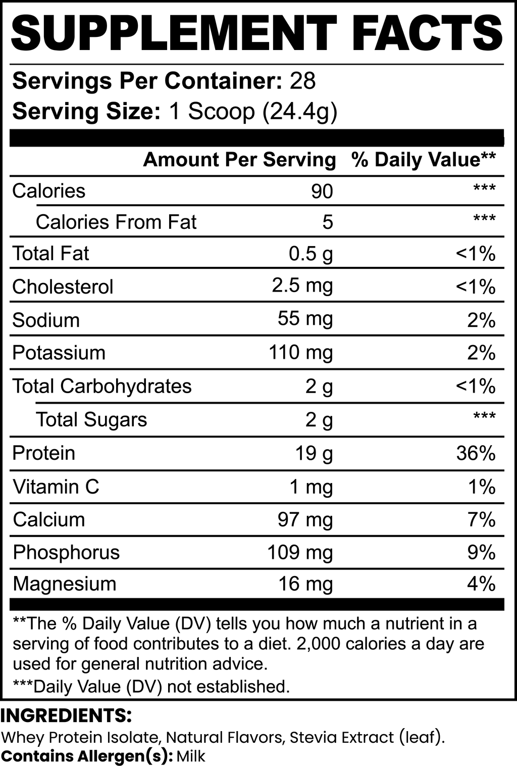 Premium Pure 100% Whey Protein Isolate (Vanilla)